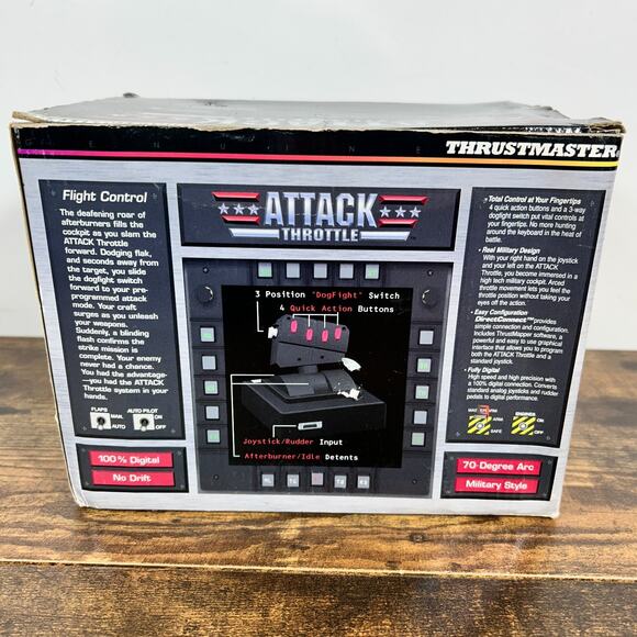 Vintage Flight Control Thrustmaster Attack Throttle Digital Game Used - Picture 10 of 12